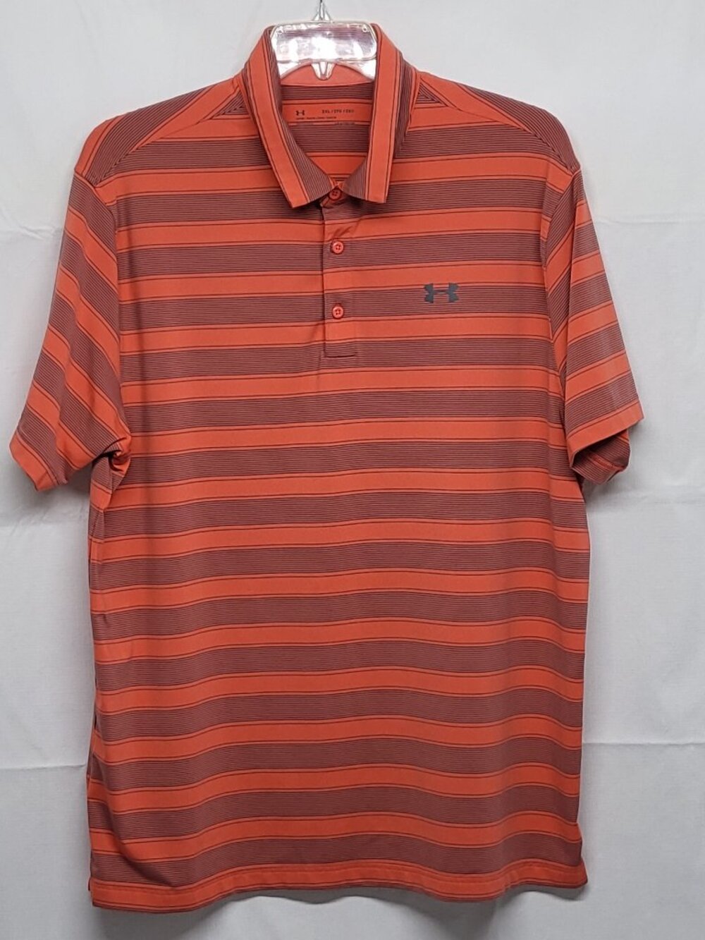 Under Armour Heat Gear Loose Mens Polo Shirt 2XL (48" Chest) Short Sleeve Stripe